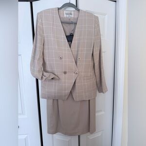 Tan skirt suit